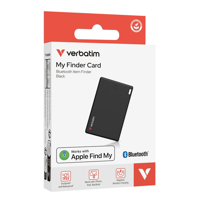 Verbatim MYFCR-01B My Finder Card Bluetooth Item Finder 1 pack Black