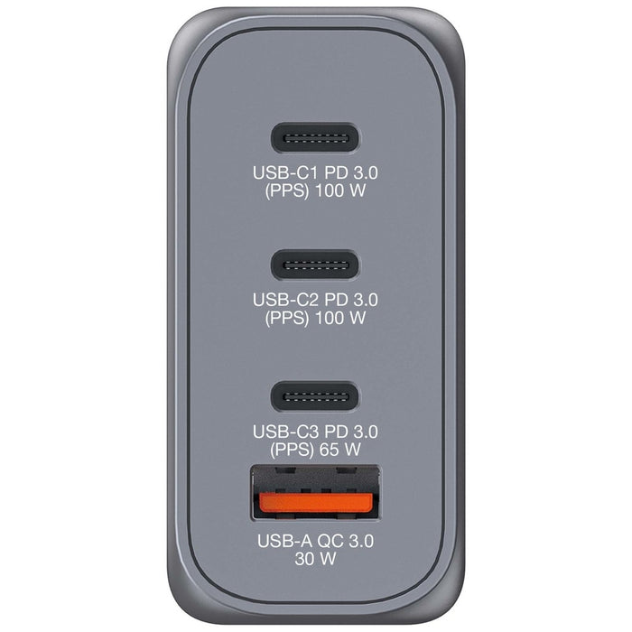 Verbatim GNC-100 GaN Charger 4 Port 100W USB A/C (EU/UK/US)