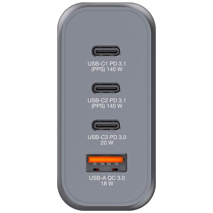 Verbatim GNC-140 GaN Charger 4 Port 140W USB A/C (EU/UK/US)