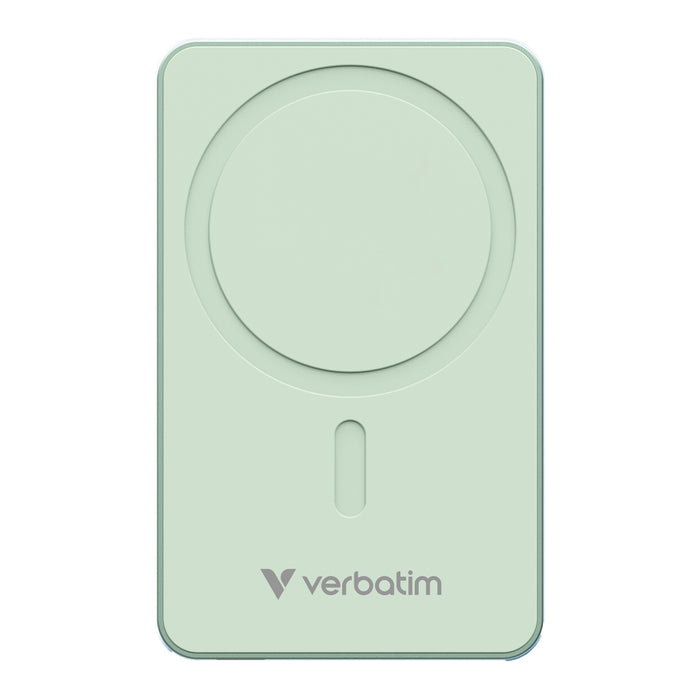 Verbatim Charge 'n' Go Essentials Power Bank Magnetic Wireless 5000mAh Green