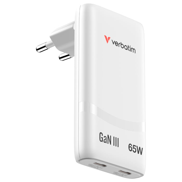Verbatim Fold 'n' Go GaN Charger 65W EU plug White