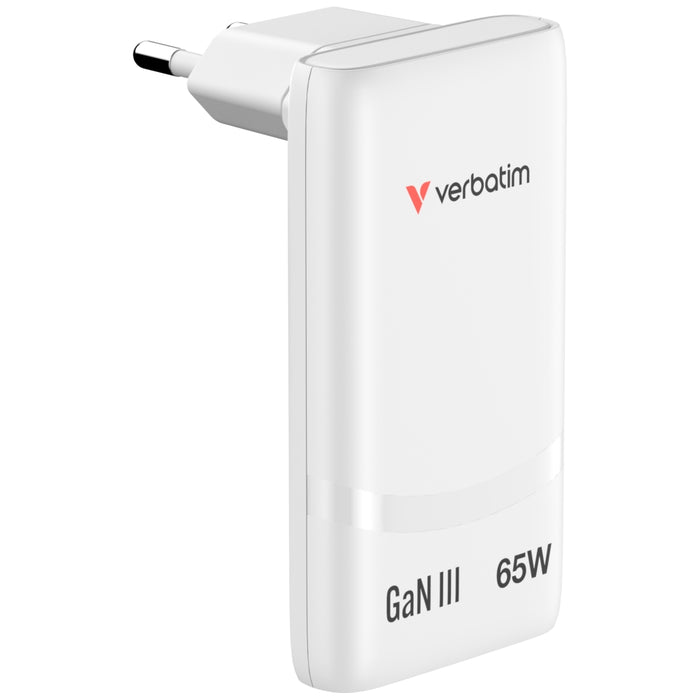 Verbatim Fold 'n' Go GaN Charger 65W EU plug White