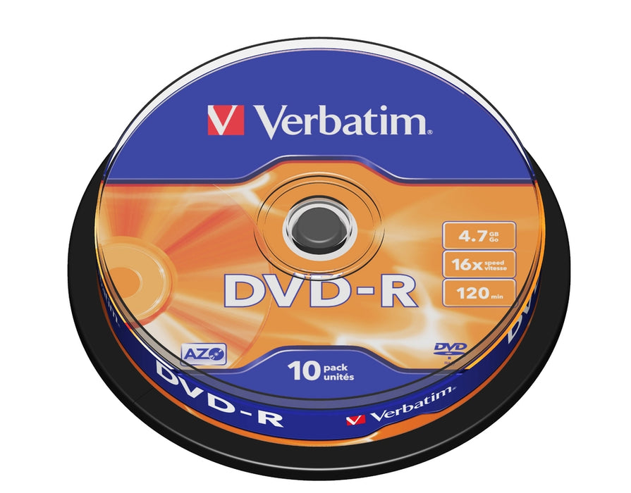 Verbatim DVD-R AZO 4.7GB 16X MATT SILVER SURFACE (10 PACK)