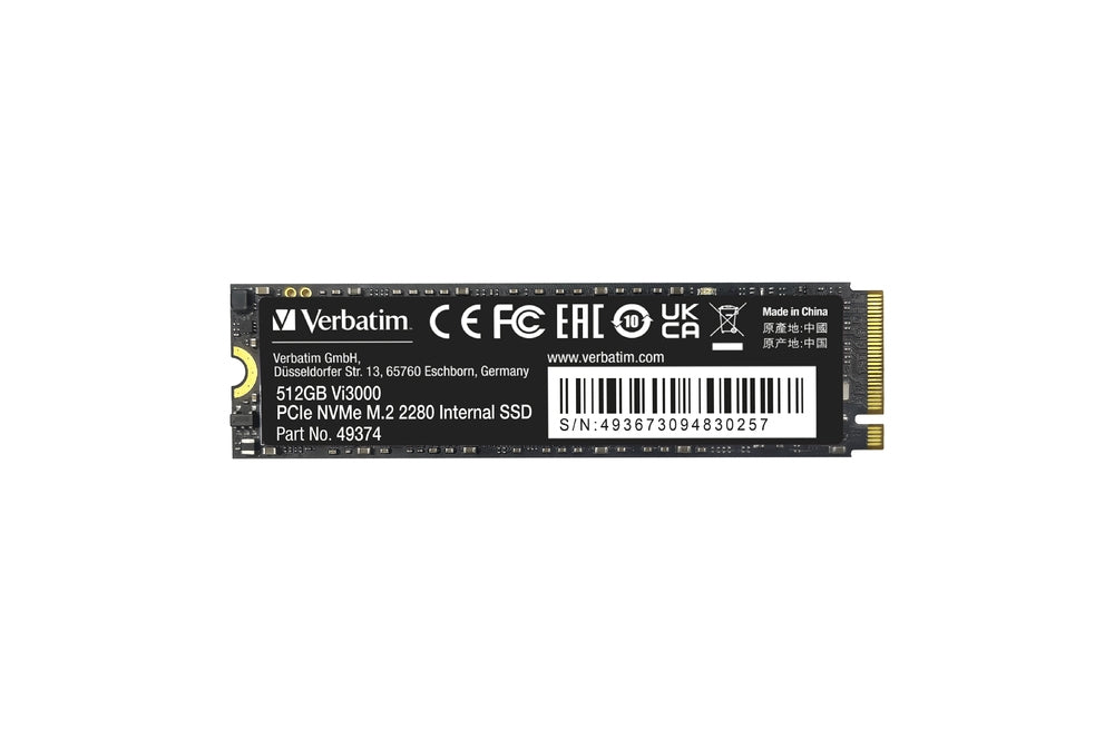 Verbatim Vi3000 Internal PCIe NVMe M.2 SSD 512GB