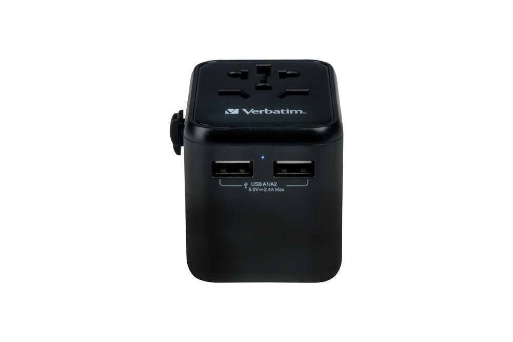 Verbatim UTA-01 Universal Travel Adapter with 2 x USB-A ports