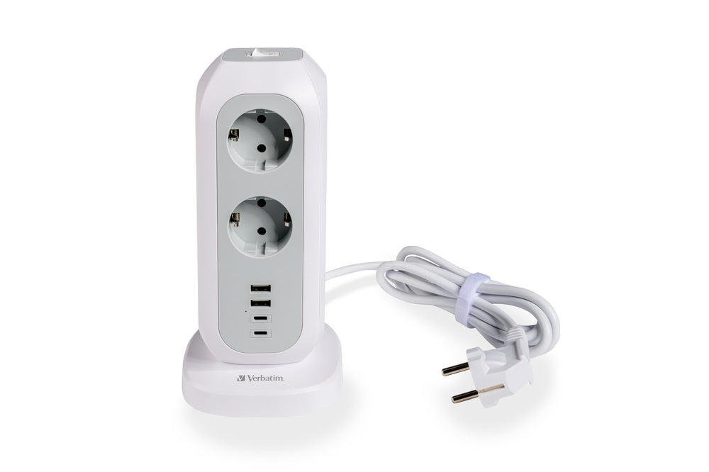 Verbatim EUPT-01 EU Power Tower 11 AC with 2 x USB-C / 2 x USB-A