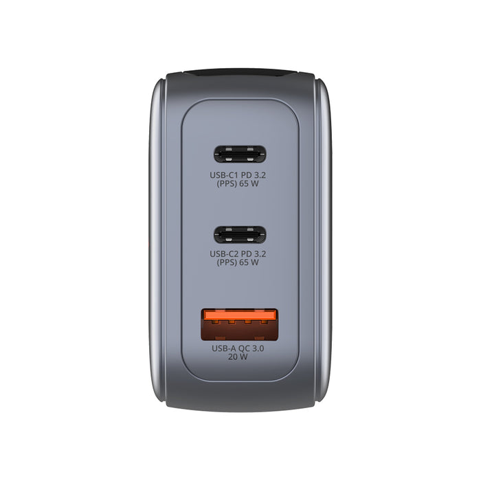 Verbatim Mini GaN Charger 65W with Display + 60W USB-C to USB-C Cable (Charger and Data transfer) Grey