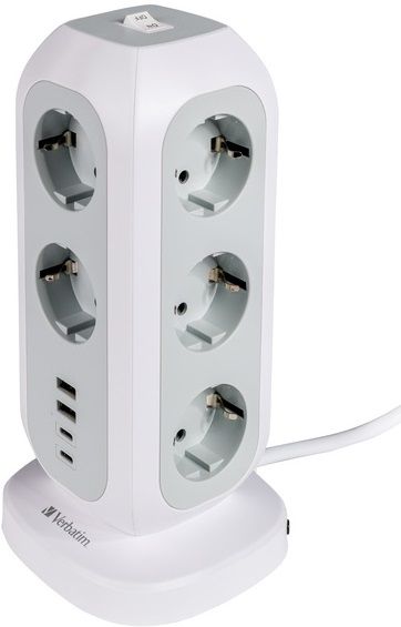 Verbatim EUPT-01 EU Power Tower 11 AC with 2 x USB-C / 2 x USB-A