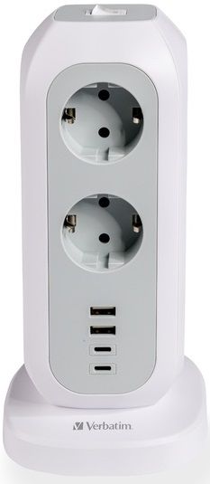 Verbatim EUPT-01 EU Power Tower 11 AC with 2 x USB-C / 2 x USB-A