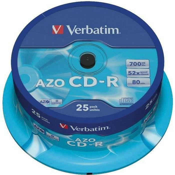 CD-R Verbatim Azo 700 MB 52x 25 Pieces (8 Units)