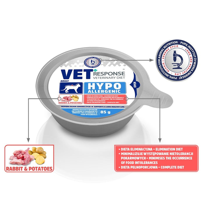 VET RESPONSE Hypoallergenic Rabbit - wet cat food - 85g