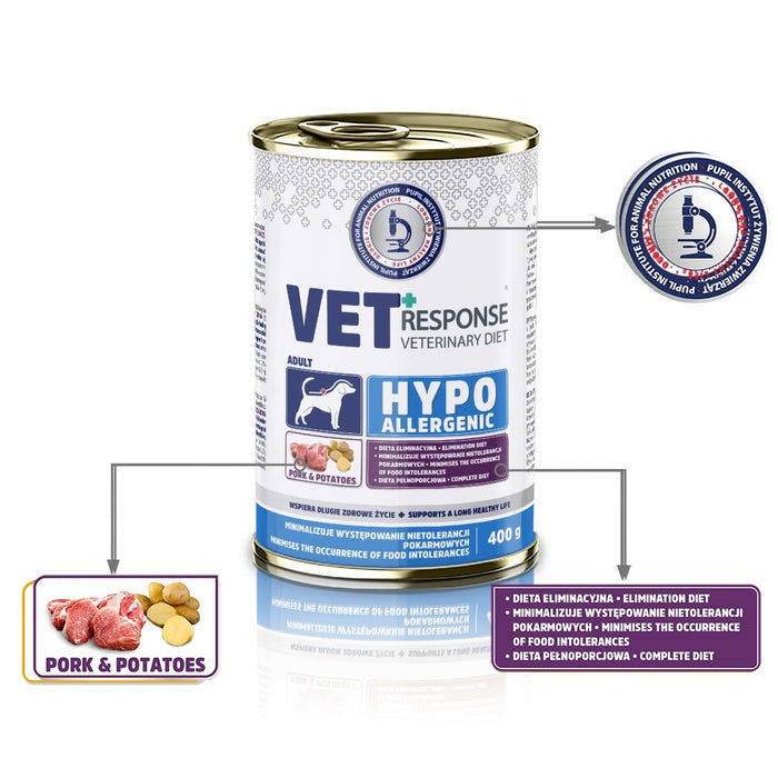 VET RESPONSE Hypoallergenic Pork - wet dog food - 400g