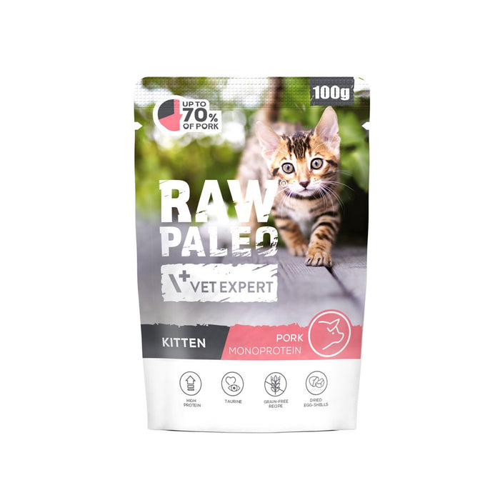 VETEXPERT Raw Paleo Kitten Pork - wet cat food - 100g