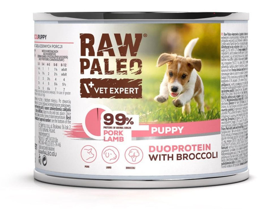 VETEXPERT Raw Paleo Duoprotein Pork & Lamb Puppy - wet dog food - 200g