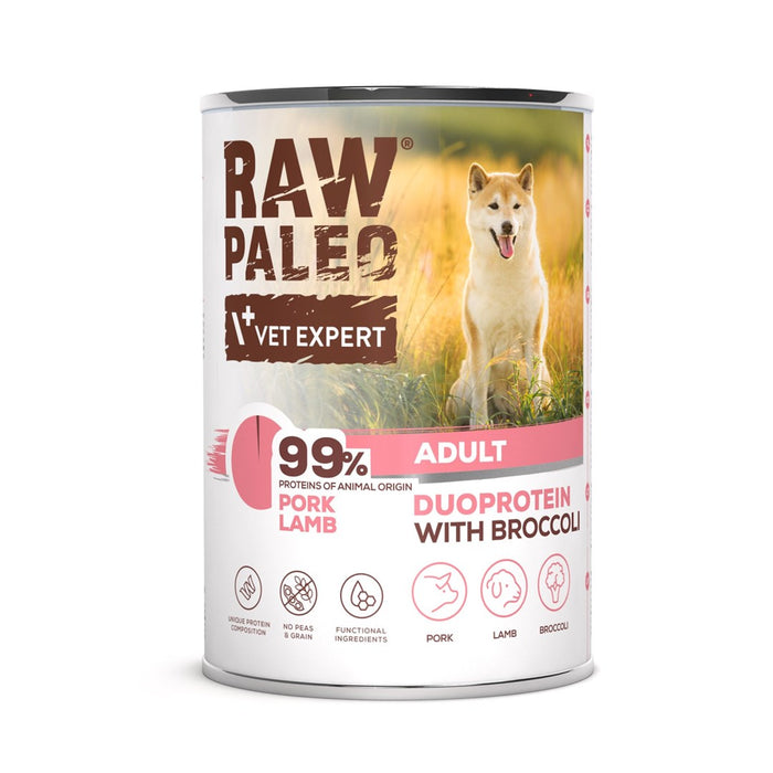 VETEXPERT Raw Paleo Duoprotein Pork & Lamb Adult - wet dog food - 400g
