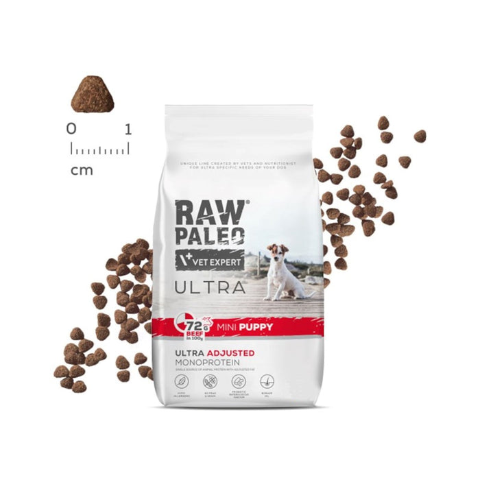 VETEXPERT Raw Paleo Ultra Mini Puppy Beef - dry food for puppies of small breeds - 8 kg