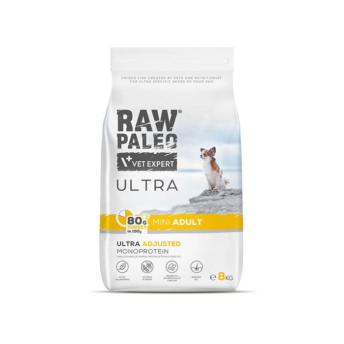 VETEXPERT Raw Paleo Ultra Mini Adult Turkey - dry dog food - 8 kg