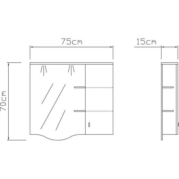BATHROOM CABINET WITH MIRROR RIGHT VICARD ELEKTRA