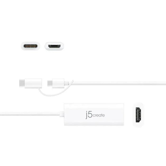 Video adapter j5create JUA165C For Android USB-C/USB-B male - HDMI female White - PC кабели<<<Кабели<<<ValiAPI