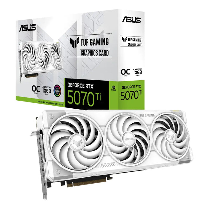 Video card ASUS TUF Gaming RTX 5070 TI 16GB GDDR7 White OC Edition - Видео карти<<<Компютърни