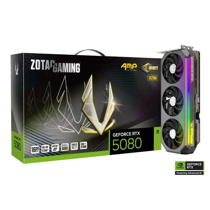Video card ZOTAC GAMING RTX 5080 AMP Extreme Infinity Ultra 16GB GDDR7 - Видео карти<<<Компютърни