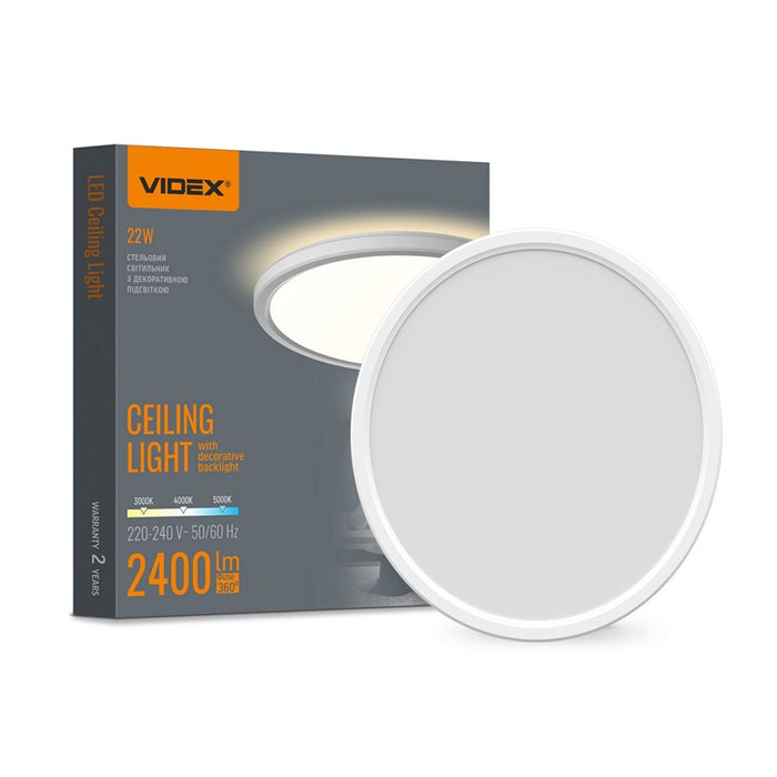 LED ROUND CEILING LIGHT VL-DL5R-22CW WHITE 3K/4K/5K VIDEX - WHITE