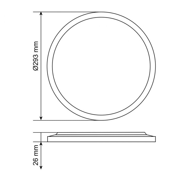 LED ROUND CEILING LIGHT VL-DL5R-22CW WHITE 3K/4K/5K VIDEX - WHITE