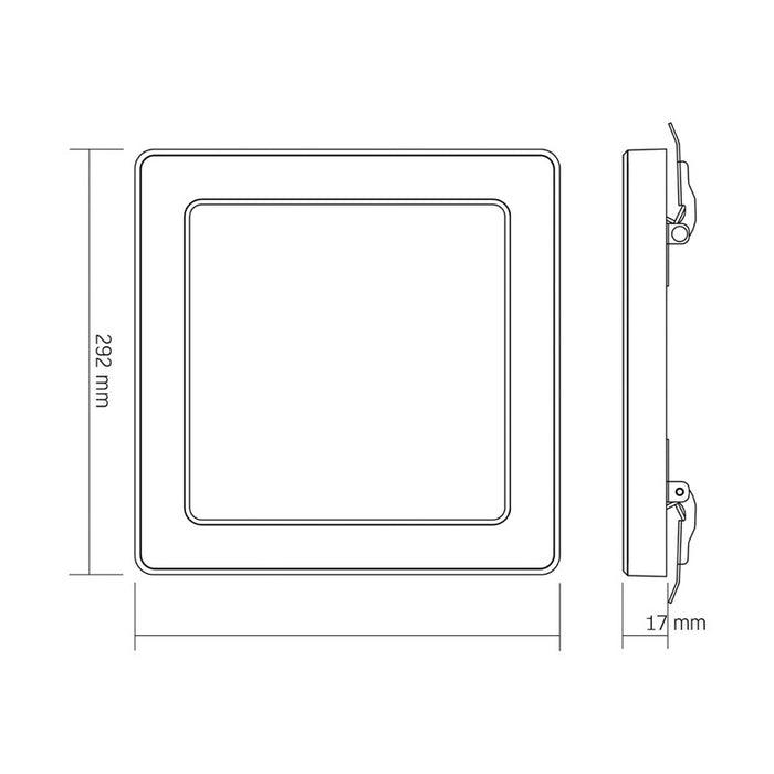 SQUARE LED CEILING LIGHT VL-DL6S-24CW 3K/4K/6.5K 3CCT VIDEX - WHITE