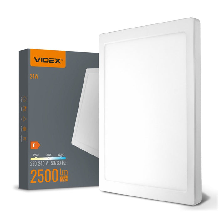SQUARE LED CEILING LIGHT VL-DL6S-24CW 3K/4K/6.5K 3CCT VIDEX - WHITE