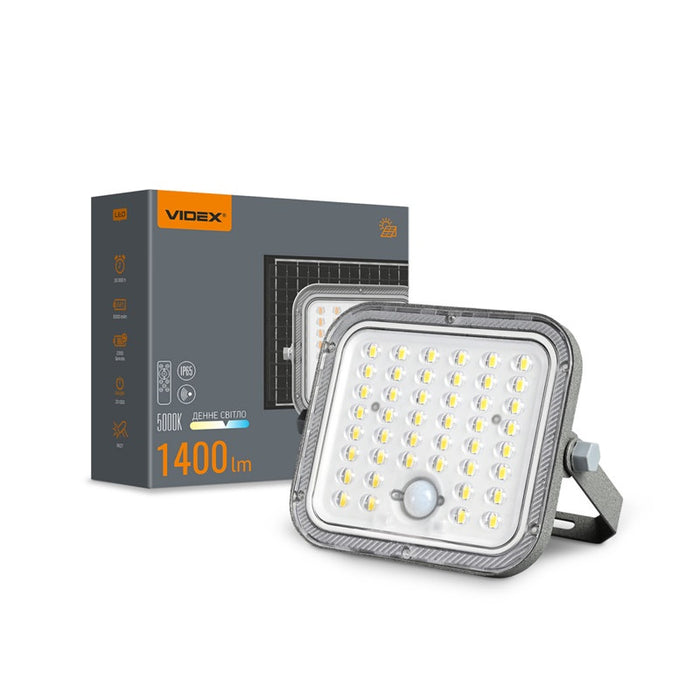 AUTONOMOUS LED SPOTLIGHT WITH SOLAR PANEL AND MOTION SENSOR VL-FSO4-205-S 20W/5K VIDEX