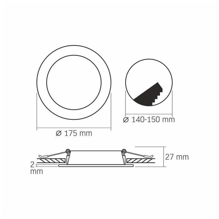 LED LAMP VLE-DLBR-124 DOWNLIGHT RD 12W/4K/WH VIDEX