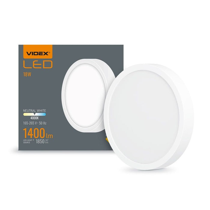 LED LAMP VLE-DLRS-184 SURFACE FRAME RD 18W/4K/WH VIDEX