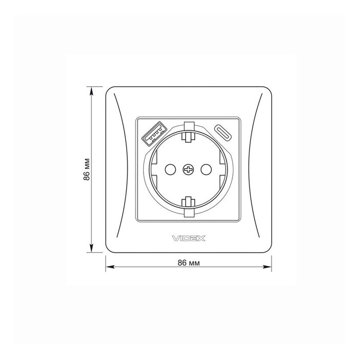 CONTACT SHUKO VF-BNSK1GUC-BG USB-A+USB-C BINERA VIDEX - GRAPHITE