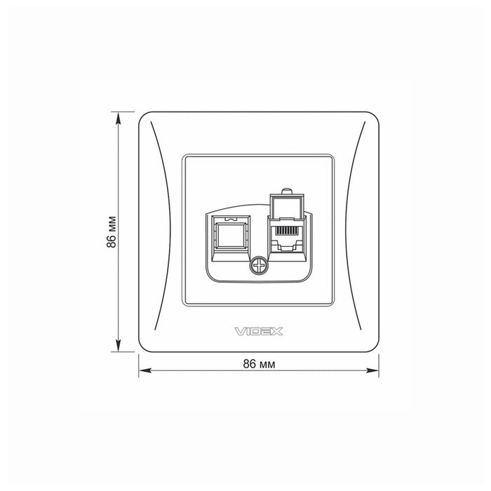 COMPUTER OUTLET CAT6 VF-BNSK1PC6-W BINERA VIDEX - WHITE