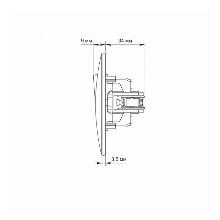SINGLE POLE SWITCH VF-BNSW1-W 10A BINERA VIDEX - WHITE