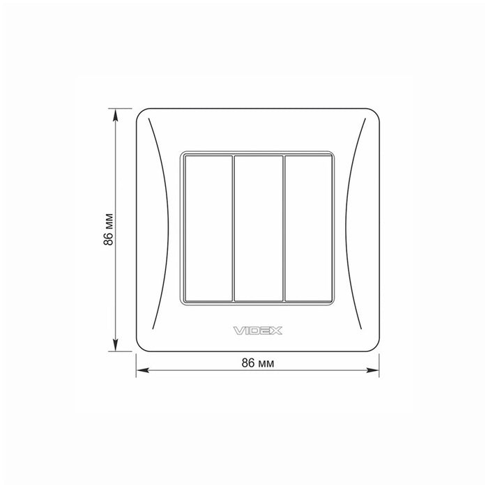 TRIPLE SWITCH 10A VF-BNSW3-BG BINERA VIDEX - GRAPHITE