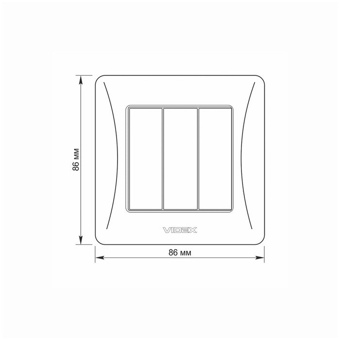 TRIPLE SWITCH VF-BNSW3-W 10A BINERA VIDEX - WHITE