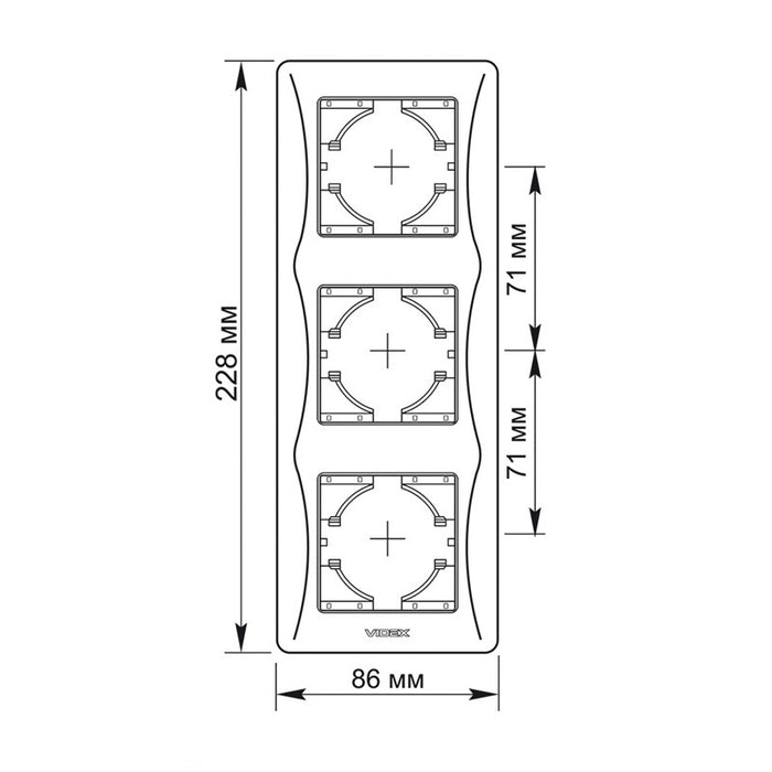 TRIPLE VERTICAL FRAME VF-BNFR3V-BG BINERA VIDEX - GRAPHITE