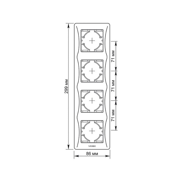 QUAD VERTICAL FRAME VF-BNFR4V-BG BINERA VIDEX - GRAPHITE