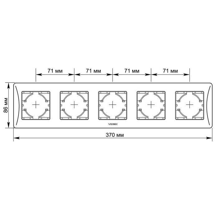FIVE HORIZONTAL FRAME VF-BNFR5H-W BINERA VIDEX - WHITE