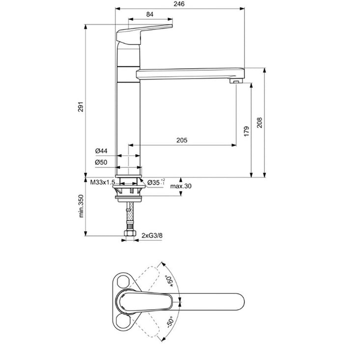 VIDIMA SEVA L CHAMPAGNE GRANITE COATED KITCHEN MIXER