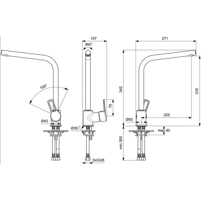 KITCHEN MIXER VIDIMA CALISTA CHROME