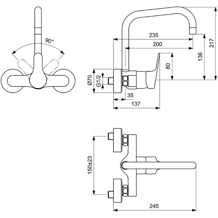 WALL MIXER FOR KITCHEN VIDIMA SEVA NEXT