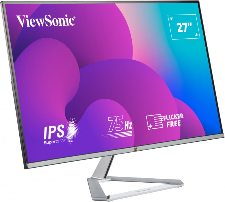 VIEWSONIC VX2776-SMH 27inch 1920x1080 Full HD 4ms VGA 2 HDMI speaker H178/V178 viewing angle SuperClear IPS silver bezel