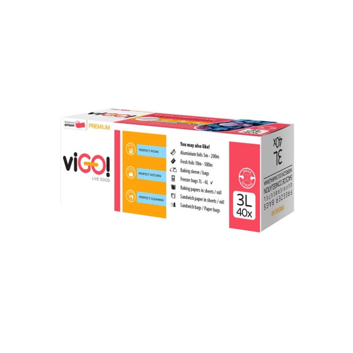 FREEZER BAGS 3 L 40 PCS. PREMIUM VIGO