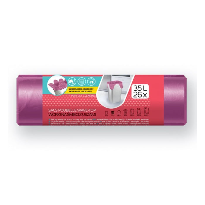 GARBAGE BAGS 35L WITH EARS LAVENDER SCENT 26 PCS. STANDARD VIGO