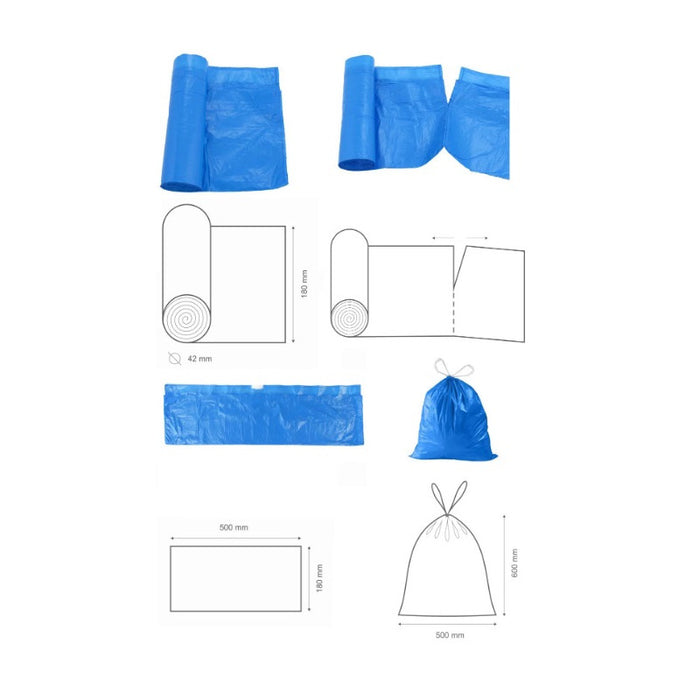 GARBAGE BAGS BLUE 35L WITH LINK HD 15 PCS. STANDARD VIGO
