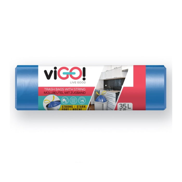 GARBAGE BAGS BLUE 35L WITH LINK HD 15 PCS. STANDARD VIGO