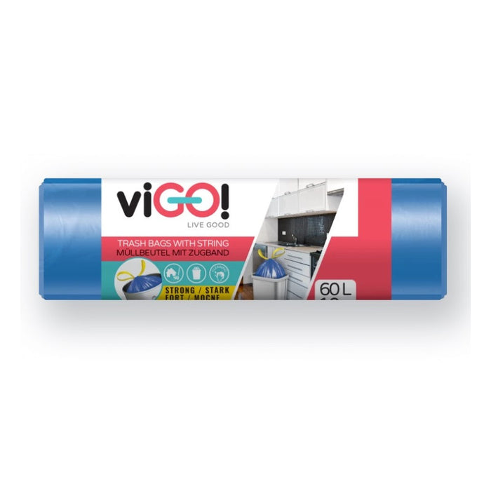 GARBAGE BAGS BLUE 60L WITH LINK HD 10 PCS. STANDARD VIGO