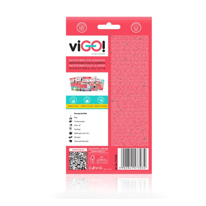 MICROFIBER TOWEL FOR WINDOWS AND MIRRORS PREMIUM VIGO
